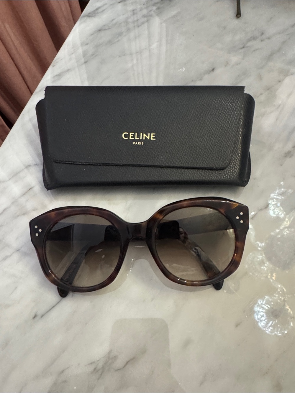 Celine Tortoiseshell Acetate Sunglasses with Gradient Lenses